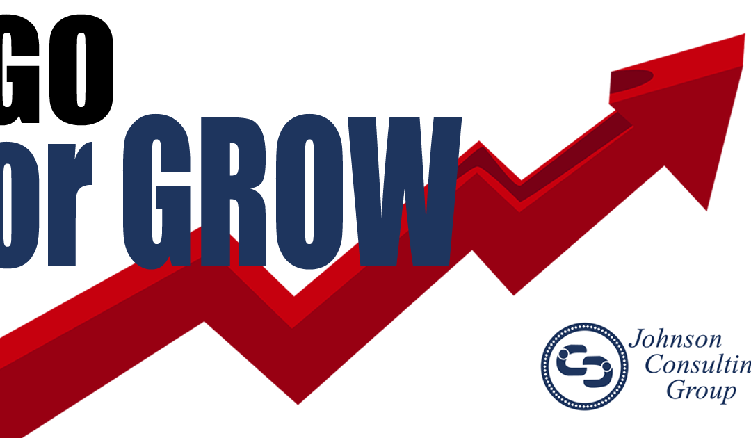 Go or Grow Graphic with red arrow